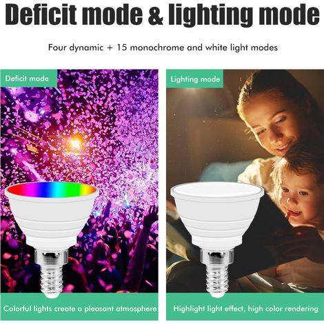 Ampoule LED RGB à coupelle, 16 couleurs changeantes, culot E14, 85-265 V, télécommande, projecteur intelligent (1/5)