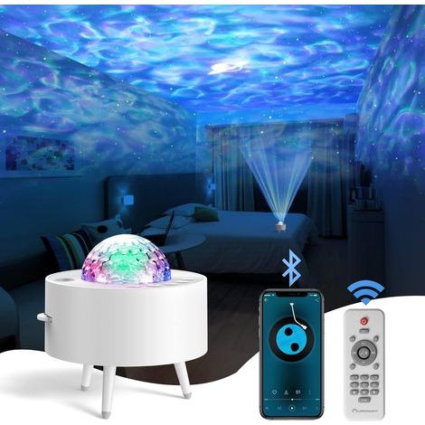 Projecteur Ocean Wave - Projecteur de lumière d'eau pour chambre à coucher, décor de chambre d'enfants - Lumière nocturne Ocean Galaxy avec haut-parleur - Lumière étoilée (1/5)