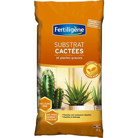 Substrat pour Cactées et Plantes Grasses, Terreau Spécial, 6 L (1/2)