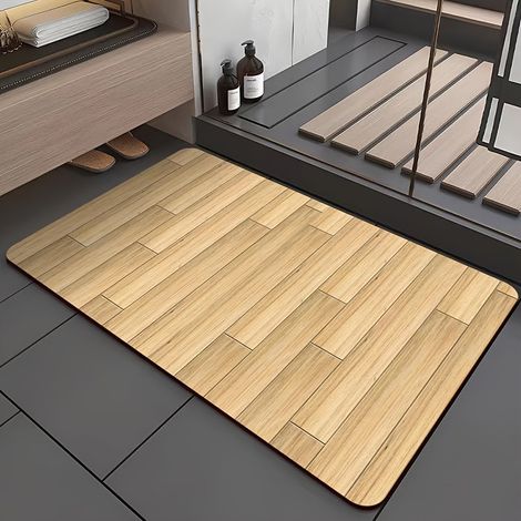 Hochwertiger Diatomeenerde-Badteppich – Saugstark, rutschfest, fleckenresistent und maschinenwaschbar – 40 x 60 cm – Ideal für Badezimmer, Dusche und WC-lsw