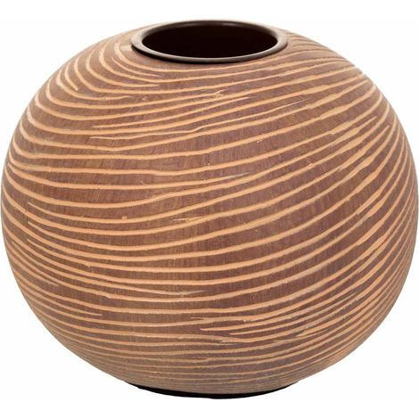 Portavelas de poliresina marrón 13x13x10 (1/5)