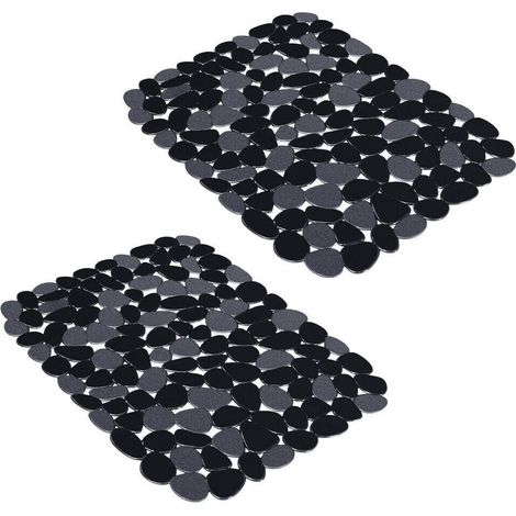 Tapis De Protection Pour Evier - En PVC - 30,5 X 40 cm - Pour Eviers En Acier Inoxydable Et Carrelage - Noir - 2 Unites (1/5)