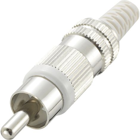 TRU COMPONENTS 719332 Cinch-Steckverbinder Stecker, gerade Polzahl: 2  Weiß 1 St.