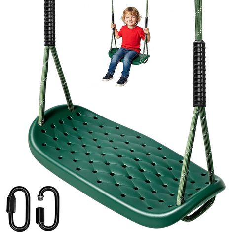 Balançoire de Jardin antidérapant avec Corde réglable et mousquetons, pour l'extérieur, pour Adulte, Aire de Jeux, balançoire arrière, 270 kg/Vert (1/5)