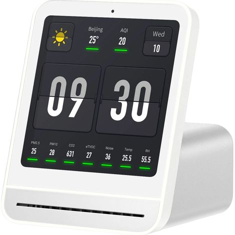 Luftqualitätsmonitor, Echtzeit-Metriken, Intelligente WLAN-Konnektivität, 1Pcs Weiß (1/2)