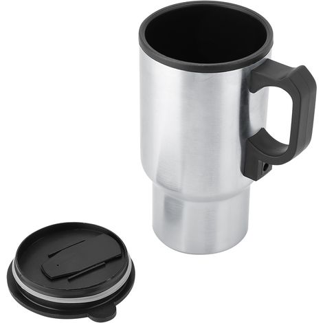 Mug de voyage chauffant électrique 12 V 450 ml en acier inoxydable pour voiture, tasse à café/lait/bouilloire (1/5)