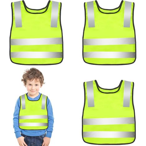 Kids Safety Vest - Reflective Vest for Kids - Reflective Yellow Safety Vest - Kids Traffic Vest (4 pcs) (1/5)