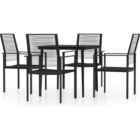 Ensemble à manger de jardin 5 pcs Mobilier de jardin Noir (1/5)