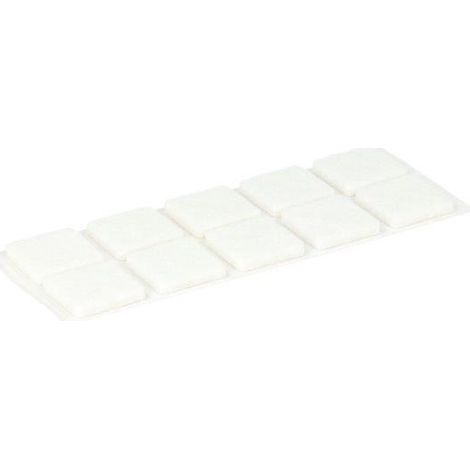 FELTRINI ADESIVI QUADRATI 20 X 20 MM. - BIANCO - 10 PZ.