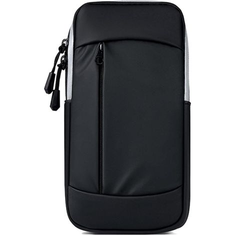 Brassard de téléphone portable, brassard de sport en PU, 10,5 x 19 cm, support de téléphone pour la course, étanche, réglable, avec sangle, poche pour clés, design respirant. (1/5)
