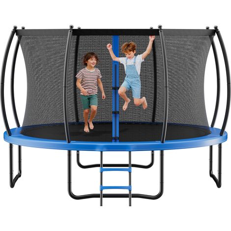 VEVOR Trampoline deexterieur, 427 x 427 cm, trampoline de loisirs antirouille avec filet de securite et coussin epais, certifie ASTM, capacite de charge maximale de 204 kg, pour enfants et adultes (1/5)