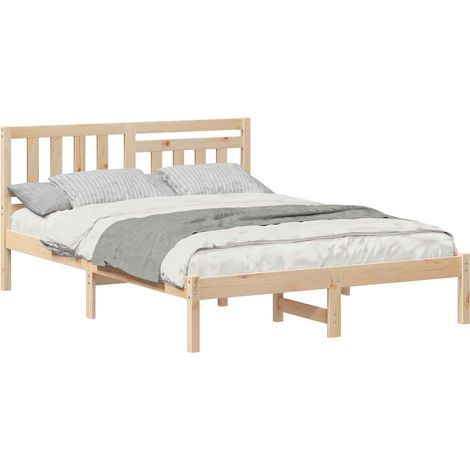 Maison Exclusive - Struttura del letto Marrone 140 x 190 cm Pino massello