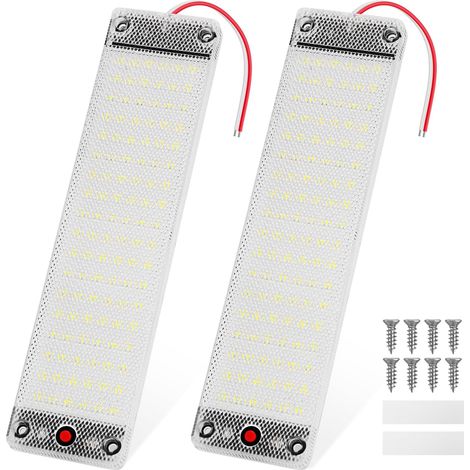 Illuminazione interna per auto, barra luminosa a LED da 12 V, luci per auto luminose, 108 LED con interruttore per barca, furgone, camper, 12 V-85 V, 2 pezzi