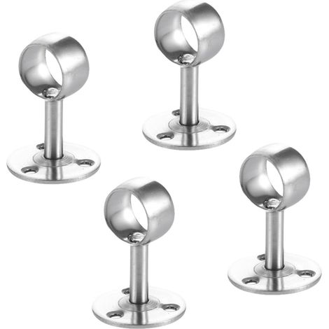 Lot de 4 supports de tringle à vêtements en acier inoxydable, stables et antirouille, à fixer au mur pour douche. (1/5)