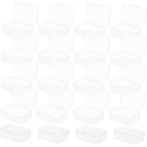 Sollbry 20 pièces Lot de Boîtes de Rangement Plastique Transparentes avec Couvercles Compactes et Légères pour Petits Objets Bijoux Perles Cartes de Visite Organisateur Portable et Facile (1/5)