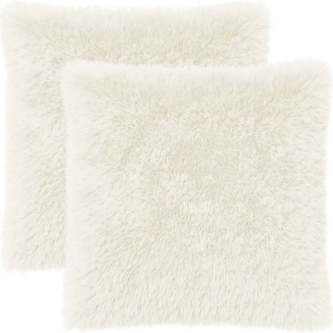 vidaXL Federa 2 pcs HEERLEN Bianco 80 x 80 cm Fleece PV