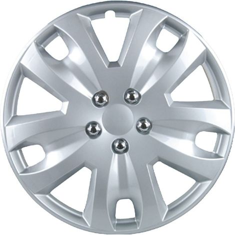 Cartrend Radzierblenden Hockenheim 40 cm (16 Zoll) silber 4 Stück