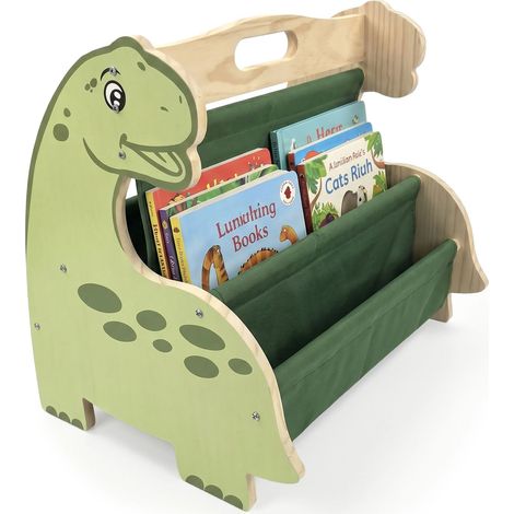 Libreria per bambini con 4 tasche in tessuto – Design Dinosauri (1/5)