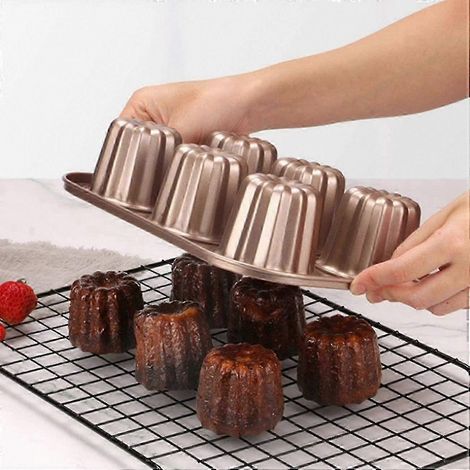 Canelé-Form mit 6 Mulden, Antihaftbeschichtung, geeignet für französische Desserts – Kuchenform aus Kohlenstoffstahl (1/5)