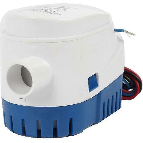 Pompe à eau marine automatique 1100 GPH, 12 V, submersible, blanche et bleue, pour yacht, bateau ou péniche. (1/5)