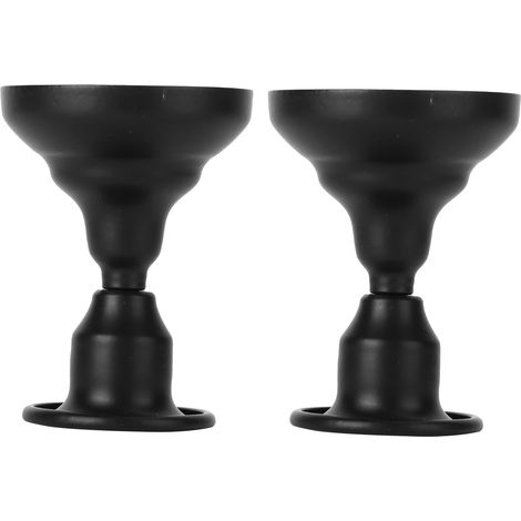 Lot de 2 bougeoirs style européen simple et rétro, mini bougeoirs à double usage pour décoration de bureau, cadeaux (noir) (1/5)
