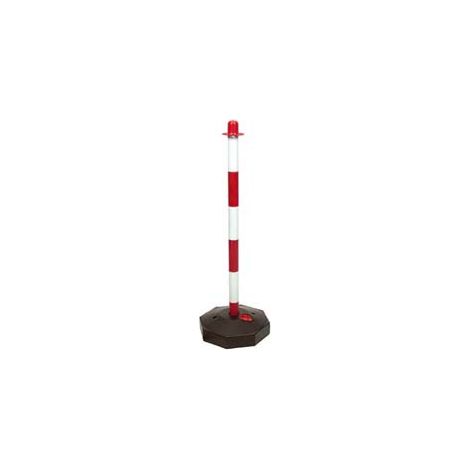 COLONNINA SEGNALETICA IN PLASTICA BIANCO/ROSSA- - cm.90h. - 10 pezzi QUALITY