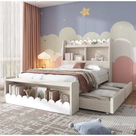letto singolo contenitore con cassetti e scaffale OKMYHOME