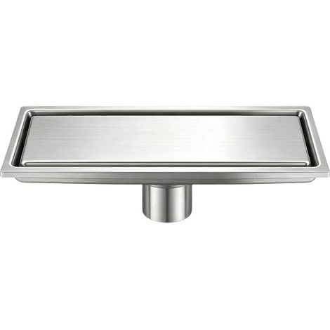 Caniveau de douche, 10x30cm, inox, pour salle de bain et sol (1/5)