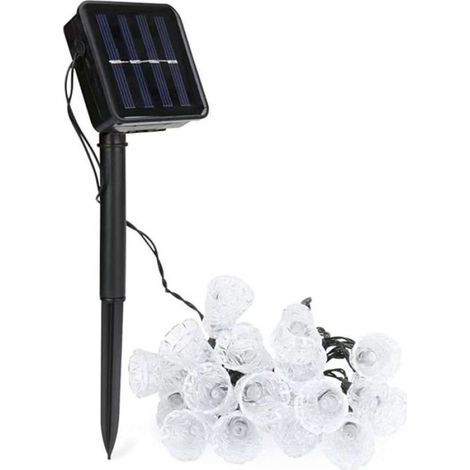 Guirlande lumineuse solaire d'extérieur 21 pieds 30 LED blanc chaud cloche pour Noël (1/5)