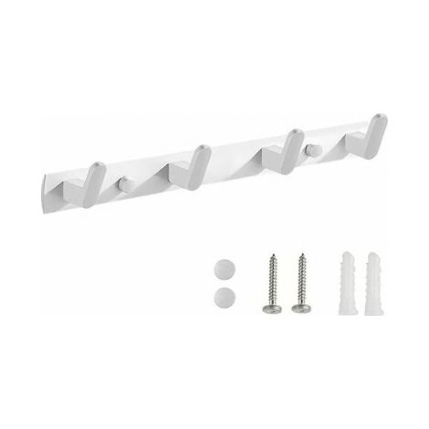 Wandmontierte Badezimmergarderobe, Wandmontierter Kleiderhaken, Handtuchhalter, Garderobenständer mit 4 Haken, für Badezimmer, Eingangsbereich (Weiß)