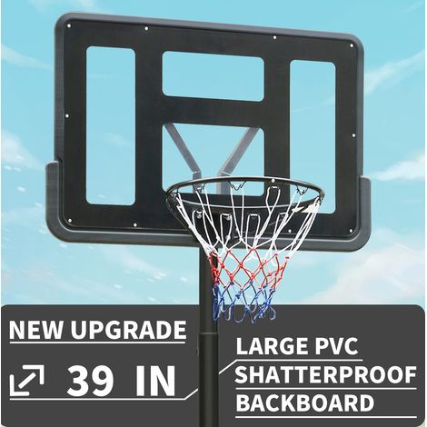 Canestro da basket da esterno regolabile 198,12-304,8 cm con ruote HAVRYA (1/3)