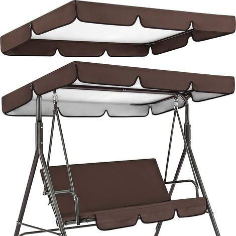 Toit de Rechange de 19512515 cm pour Balancelle de Jardin Auvent de Balancelle de Cour Chaise de Balancelle 3 Places Terrasse Ou Porche Imperméable et Anti UV pour Mobilier de Jardin.Couleur café (1/5)