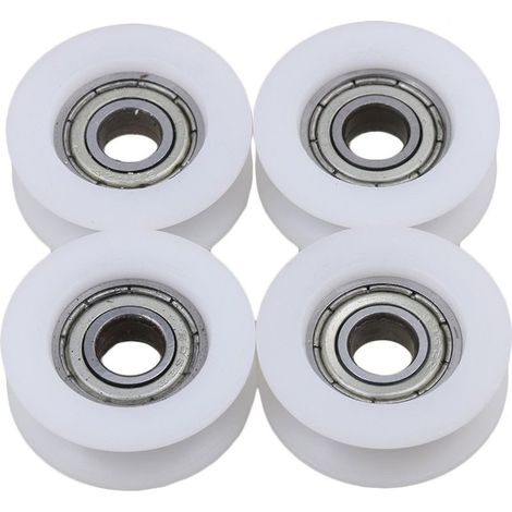 Lot de 4 poulies de guidage à roulement à gorge en U 6 x 24 x 9 mm (1/2)