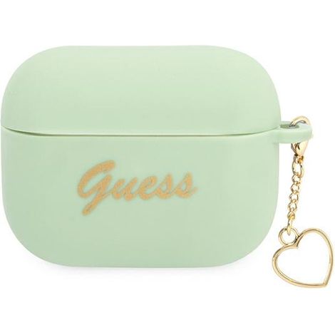 Funda Guess guaplschsn para AirPods Pro verde/verde, de silicona, con dije de corazón, colección Charm Heart (1/3)