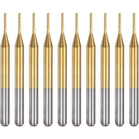 Frese per incisione in carburo di titanio, 10 pezzi, frese CNC per macchine PCB, gambo da 0,9 mm, rivestimento in titanio (1/4)