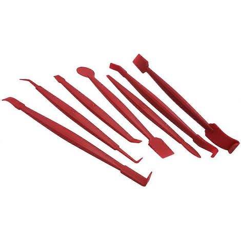 Kit de 7 outils de dépose de garnitures automobiles, kit d'outils pour vitres teintées de voiture, kit d'outils pour films adhésifs de covering, raclette et outil de découpe de film teinté (rouge)-17.