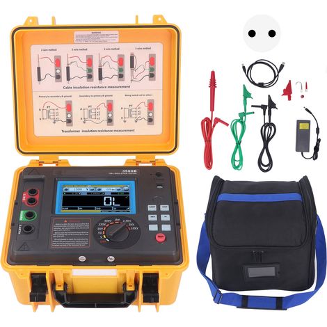 Testeur de résistance d'isolation mégohmmètre haute tension avec boîte étanche ETCR3500B