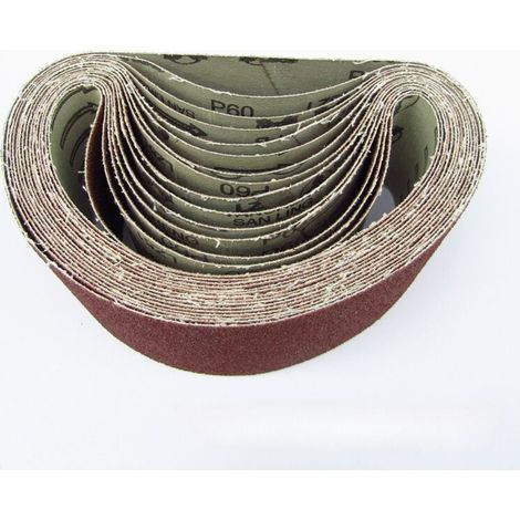 Bandes abrasives 75 x 533 mm, papier abrasif et de polissage (grain 240) pour ponceuse à bande (8 pièces). (1/4)
