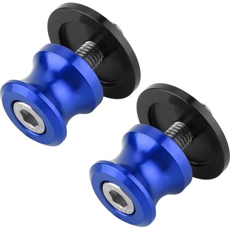 2 pièces 6mm moto CNC béquille arrière pivots de bras oscillant patins supports béquille boulons bleus (1/5)
