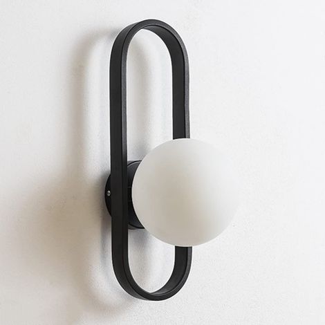 Nordic Glass Wall Lamp Oval Globe Bedroom Bedside Light Fixture, Bulb Not Included