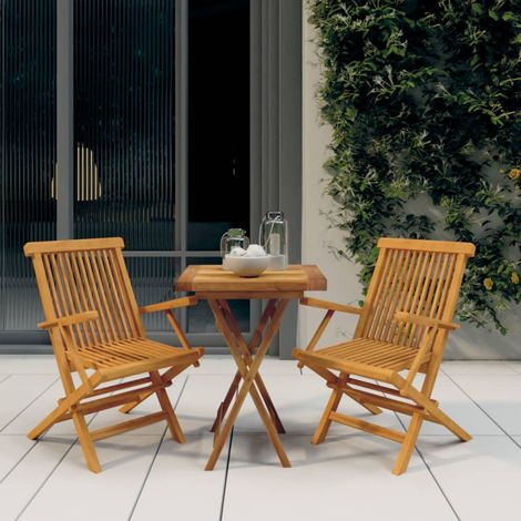 Garden Dining Set Teak Smoothly sanded teak hardwood Medium vidaXL (1/5)