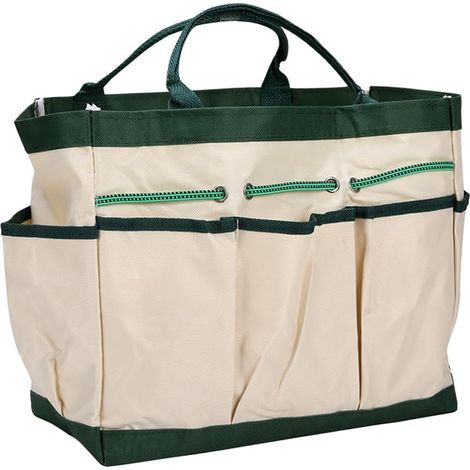 Sac de Rangement pour Outils de Jardin en Tissu Oxford avec 8 Poches, Organiseur de Jardinage réutilisable et Polyvalent pour travaux extérieurs sur pelouse et dans la Cour