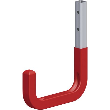 alfer Wandhaken Typ4 gummiert T 11,5 x H 14cm Aluminium blank rot Universalhaken