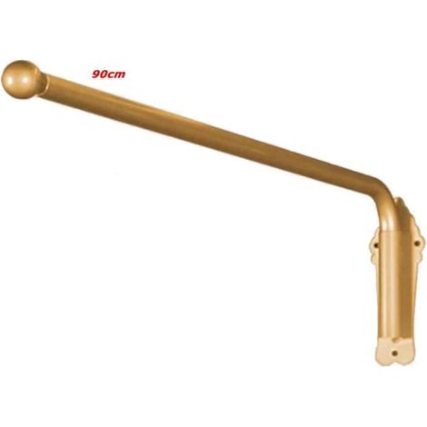Cradling Tringle à rideau de fenêtre robuste avec embouts - 40 kg - En métal - Diamètre : 25 mm - or - 90 cm (1/4)