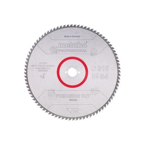 Hoja  de sierra  circular  precision  cut  wood  professional  D315xB2,4xBohrung30mm  84Z.  WZ (1/2)