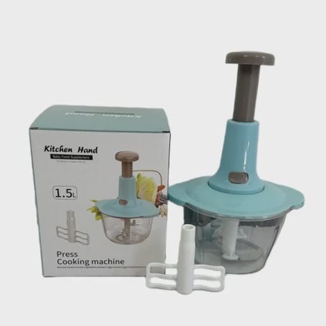 TRADE SHOP - Tritatutto Da Cucina Manuale A Pressione Per Alimenti Omogeneizzati Verdure Capacità 1,5lt - (1/5)