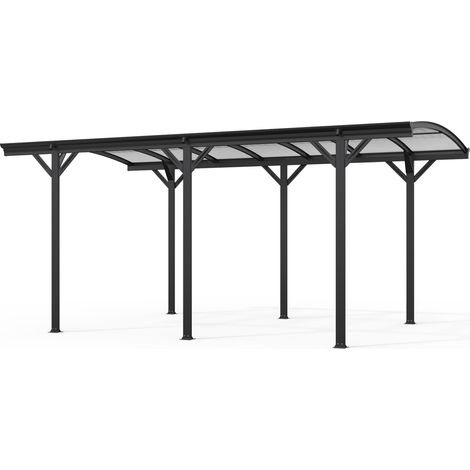 Home Deluxe – Abri de voiture design en aluminium – Dimensions 505 x 300 x 226/240 cm – Plaques en polycarbonate résistant aux UV – Protection contre intempéries (1/5)