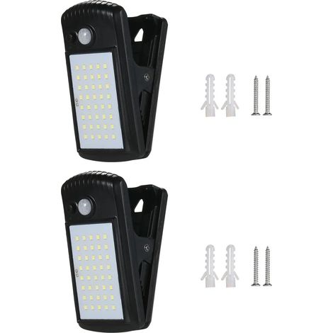 LED-Solar-Außenleuchte mit Klemmhalterung und Bewegungsmelder