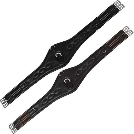 140 cm, Marrone: Sottopancia in pelle morbida a forma di caramella modello Shaped