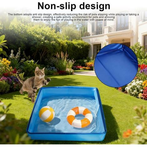 Piscine pour Chien Pliable Carrée 50 x 50 x 10 cm,Pataugeoire pour Chiens et Animaux Domestiques Convient aux Chatons et aux Chiots
